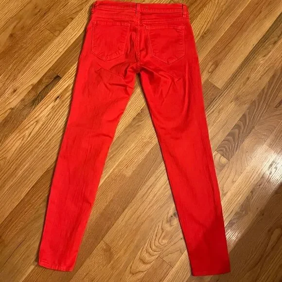 EEUC Women's J Brand Zoey Skinny Ankle Jeans Lipstick Red Size 27